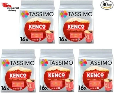 Tassimo Kenco Americano Grande XL Coffee Pods X16 (Pack of 5, Total 80 Drinks)