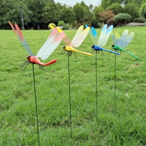 20 Pcs Simulated Dragonfly Decoration Stakes with Sticks Garden Ornament - Picture 1 of 8