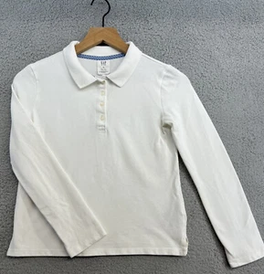 Gap Kids (4) White Pique Polo Long Sleeve Shirts School Uniform Girls Sz XL 12 - Picture 1 of 14