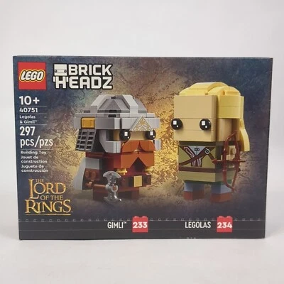 LEGO 40751 Lord of the Rings Legolas & Gimli Brickheadz New SEALED - Image 1 of 4