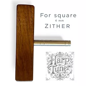 Lyre and Harp Tuning Wrench Key with Wooden Handle - for 4mm Zither Tuning Pins - Picture 1 of 7