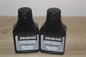 Lote 2 Black Max 50:1/40:1 Mezcla Sintética Aceite de Motor 2 Ciclos 2.6oz Ea - Imagen 1 de 4
