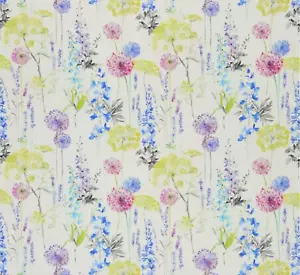 DESIGNERS GUILD TESSUTO COTONE FLEUR SAUVAGE DELPHINIUM FDG2475/01 - Foto 1 di 2