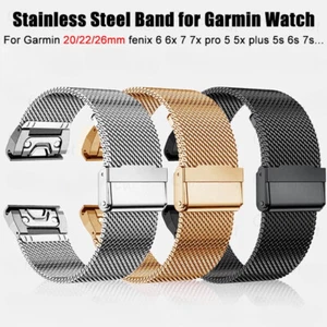 Correa metálica para reloj Garmin Fenix 8 E 6 6x 7 7x Pro 5x Plus 5s 6s 26/22/20 mm - Imagen 1 de 13