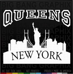 QUEENS, NY Decal Sticker New York NATIVE Home State City Skyline NYC Proud Pride - Picture 1 of 4