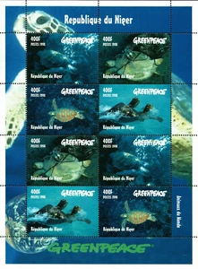NIGER - 1998 MNH "GREEN PEACE - Sea Turtles" Souvenir Sheet ! - Picture 1 of 1
