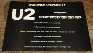 U2 ORIGINAL VINTAGE WARWICK UNIVERSITY COVENTRY CONCERT TOUR POSTER OCTOBER 1981 - Imagen 1 de 2