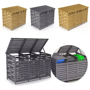Wood Wheelie Bin Shed Screen Single Double Triple Garden Stores Willow Screening - Picture 1 of 54