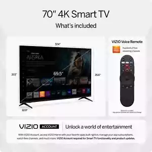 VIZIO TV 70-Inch Class 4K UHD LED HDR V4K70M-08 Smart Television - Picture 1 of 6