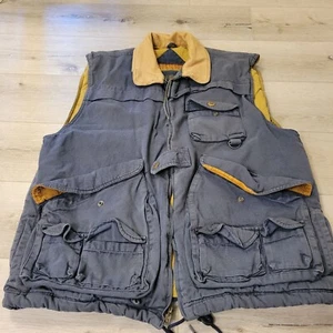 Vtg Northern Explorer Mens Quilted Vest Sz L Blue Insulated Hunting Outdoor Coat - Picture 1 of 5