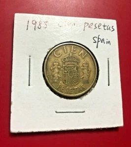 1985 CIEN PESETAS SPAIN COIN - NICE WORLD COIN - Picture 1 of 2