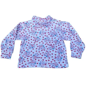 Vintage Kitten & Hearts 12M Cat Print White/Red Long Sleeve Turtle Neck girlhood - Bild 1 von 5