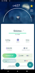Pokémon Go (Non Shiny) Sinistea - Trade 20K Sternenstaub - Bild 1 von 1
