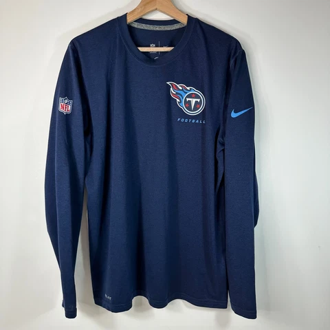 Nike Dri Fit Tennessee Titans T-Shirt NFL OnField Long Sleeve Blue Mens Medium M Cover