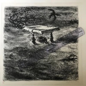 A. Paul Weber - Die Kunst hochhalten - sign. und num. Original-Lithographie - Bild 1 von 2