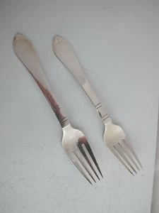 Juego de 2 horquillas de cena antiguas continentales de plata esterlina GEORG JENSEN 7 1/4" - Imagen 1 de 6
