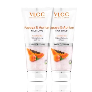 VLCC Papaya & Apricot Face Scrub - 80g - (Pack of 2) | Gentle Scrub to Remove - Picture 1 of 6