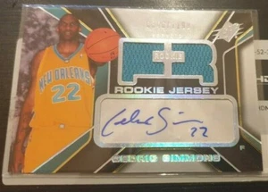 2006-07 SPx Cedric Simmons Rookie Jersey Auto Card OKC Hornets - #ed/1199 - Picture 1 of 1