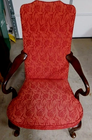 Hickory Chair Co. Mahogany Queen Anne Armchair Cover