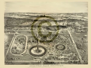St. Louis fair grounds © 1874 Bird's-eye view Reprint - Picture 1 of 1