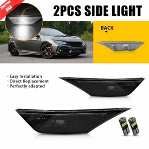 LED Side Marker Light Front Turn Signal Pair for Honda Civic 2016-2021, Black - Bild 1 von 13
