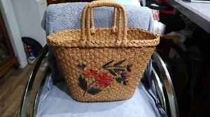 STROH BAST BEUTELTASCHE / MARKTTASCHE "VINTAGE" ENG GEWEBT TOLLE TASCHE ZUM EINKAUFEN NIEDLICH - Bild 1 von 10