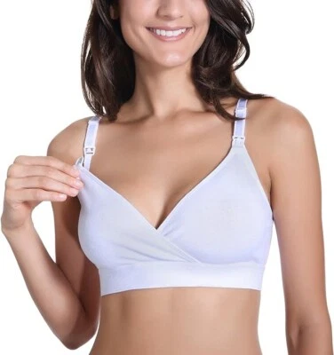 Sutiã de amamentação Gratlin feminino novo com etiquetas Racerback maternidade branco tamanho médio (36cd, 38bc) - Imagem 1 de 4