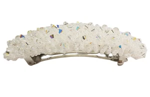 Damen Haarspange Magic Carpet Weiß mit Swarovski Beads, 8cm oder 9,5cm, handmade - Bild 1 von 6