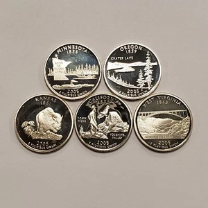 2005-S 25c Silver State Quarter 5 Piece Set - Proof Cameos - SKU-X4167 - Picture 1 of 2
