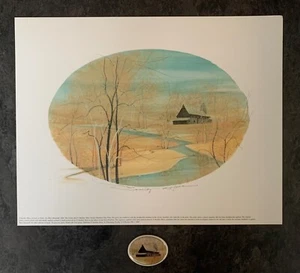 P Buckley Moss Society Members only print "Serenity at Home" W/ porcelain 2009 - Picture 1 of 6