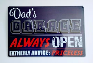 Dad's Garage Metal Sign Roughly 8 Inches By 10 Inches - Picture 1 of 2