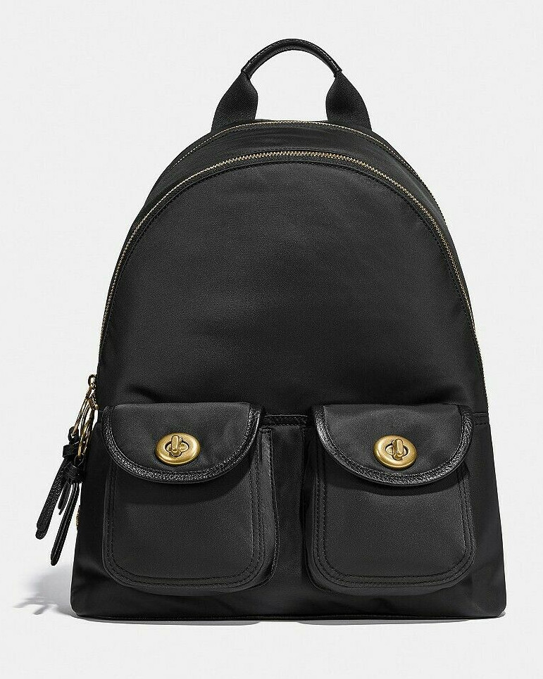 黒 vintage coach old backpack turn lock Vintage Coach Turnlock Leather Backpack – Folklore