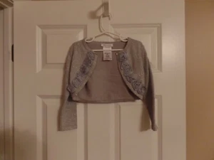 Girls, Bonnie Jean, Silver Glitter Sweater, Button Front, Size: 4, Ex. Con. - Picture 1 of 6