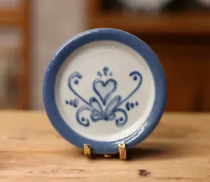 Casa delle Bambole Miniatura Vernon Arte Popolare *Fantasia* Piatto Decorato Cuore_Stoneware_1:12 - Foto 1 di 8