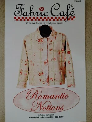 Fabric Cafe Pattern 050805 Romantic Notions Quilted Jacket Coat Chenille Accent - Image 1 of 2