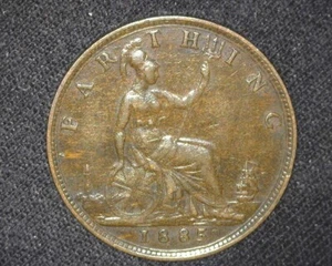 GREAT BRITAIN 1885 FARTHING KM753 EXTREMELY FINE ~K6 - Picture 1 of 2