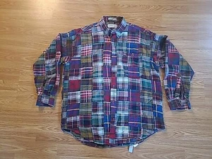 Orvis Sporting Traditions Shirt Mens Large Button Checkered L Sleeve Patchwork - Picture 1 of 9