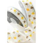 Berisfords Busy Bee Flower Meadow Ribbon, 15mm & 25mm, Summer Crafts, Decoration