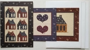 Set di 3 cartoline e buste vuote vintage design trapuntato - Foto 1 di 3