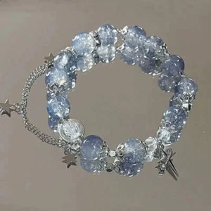 Nischen Design Stern Kette Quaste Armband für Frauen Fantasy Blau Kristall Perlen Ela - Bild 1 von 27