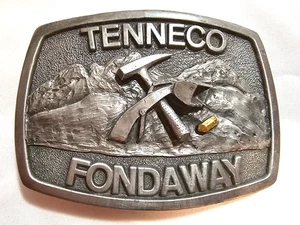Vintage TENNECO FONDAWAY Colorado Silver Star Belt Buckle - Picture 1 of 5