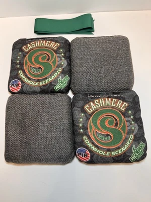 Bolsas Cornhole Scenario Acl Pro 2024 Cachemira Nuevas Negro/Verde Gris Cinta Foto 1 de 4