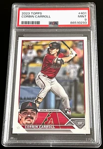 2023 TOPPS #401 CORBIN CARROLL PSA 9 ROOKIE DELL'ANNO - COMBINIAMO LA SPEDIZIONE - Foto 1 di 3