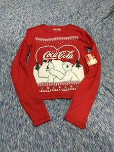 Coca-Cola Long Sleeve - Women’s Size M - Polar Bear Red Holiday Christmas Shirt - Picture 1 of 6