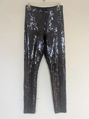 Leggings Express Mujeres Vacaciones Lentejuelas Talla M Negros Año Nuevo Cocltail Fiesta Foto 1 de 4