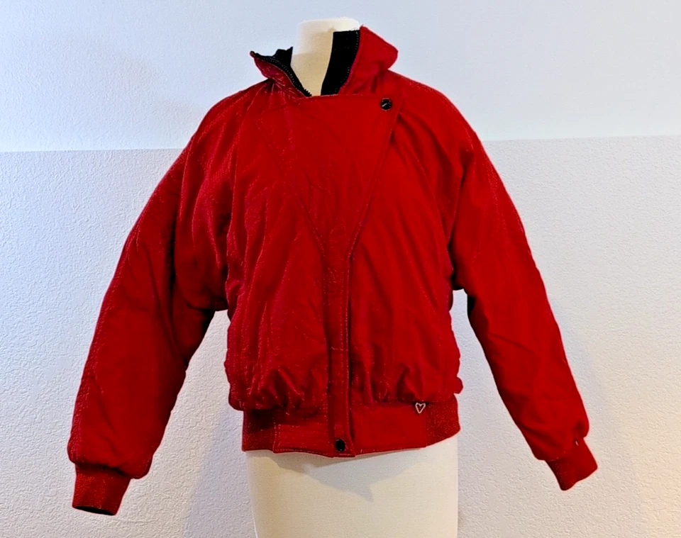 Abrigo de esquí Obermeyer rojo de plumón para mujer chaqueta de invierno acolchada talla 8 bolsillo mediano con cremallera Foto 1 de 4