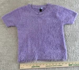 Lila Reneec. fliederfarbener flauschiger leichter Kurzarm Pullover Pulli Gr. Youth Large - Bild 1 von 12