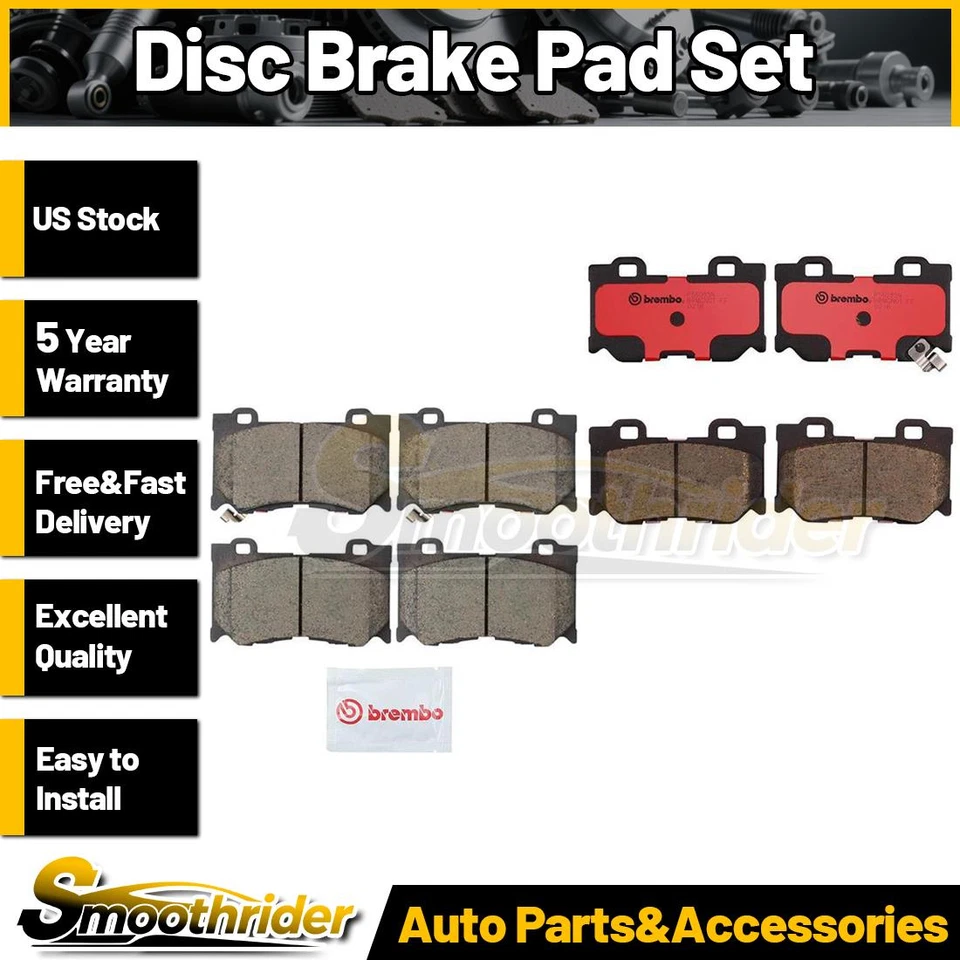 Juego de 2 pastillas de freno de disco delanteras traseras Brembo para Infiniti FX50 2013-2013 Foto 1 de 4