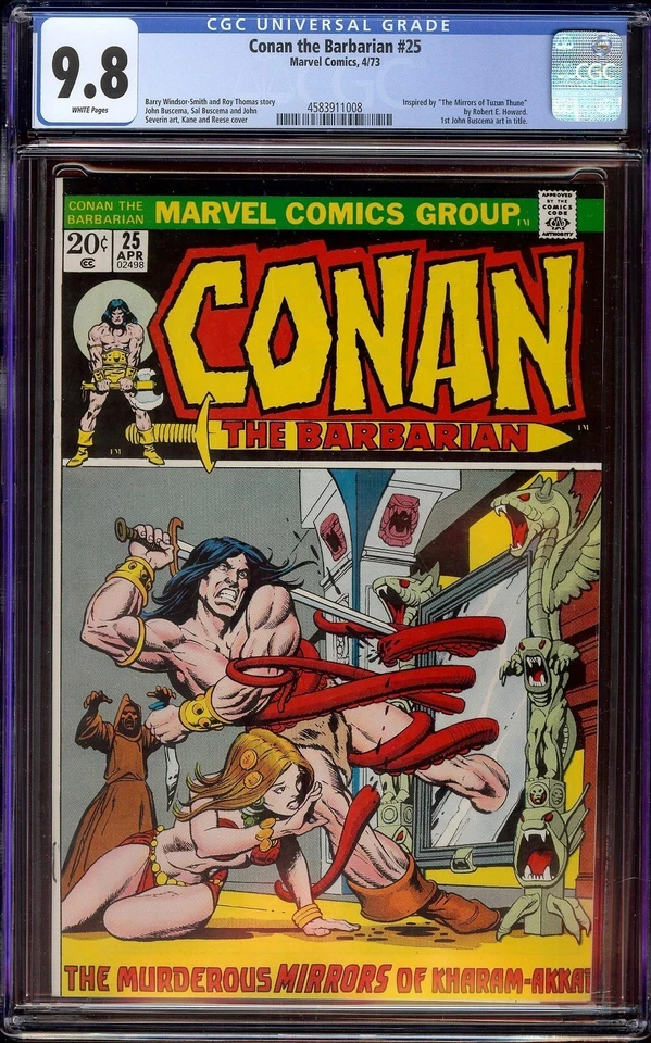 Conan el Bárbaro # 25 CGC 9,8 Blanco (Marvel, 1973) 1er John Buscema arte Foto 1 de 1