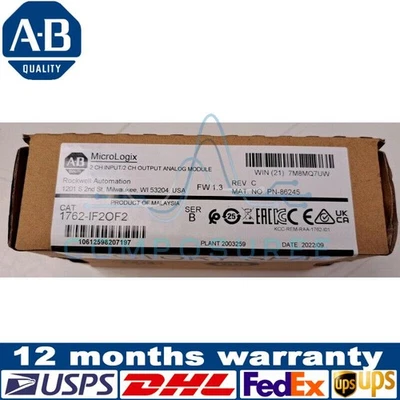 New 1762-IF2OF2 Allen Bradley Analog I/O Module 1762-IF20F2 AB US - Image 1 of 4